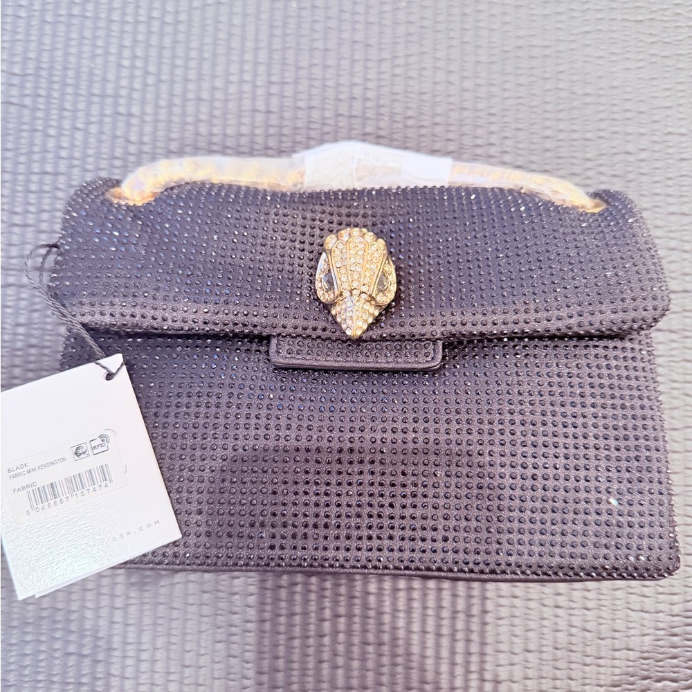 Kurt Geiger Black and Gold Beaded Clutch - Picture 2 of 11